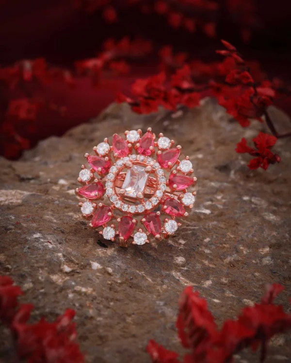 Designer Floral CZ Ring