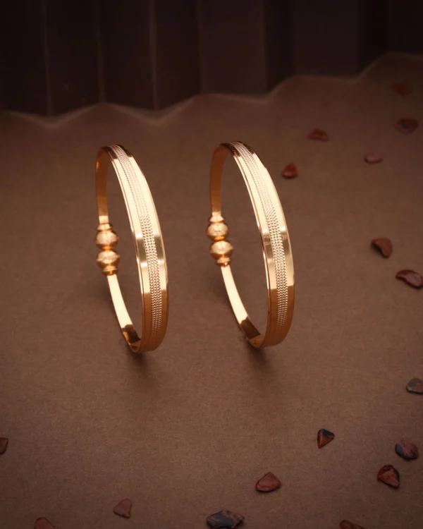 Elegant Textured Gold Bangles