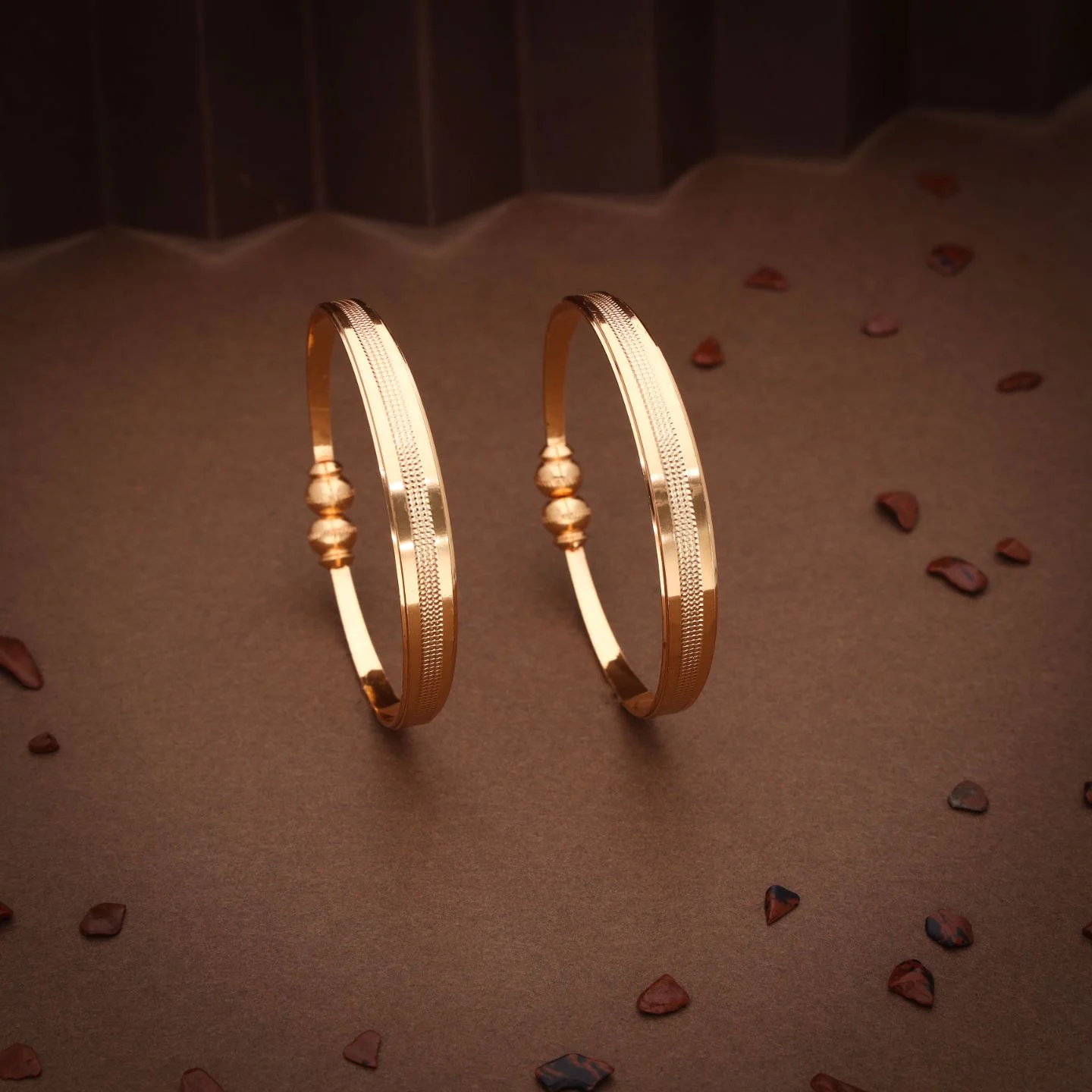 Elegant Textured Gold Bangles