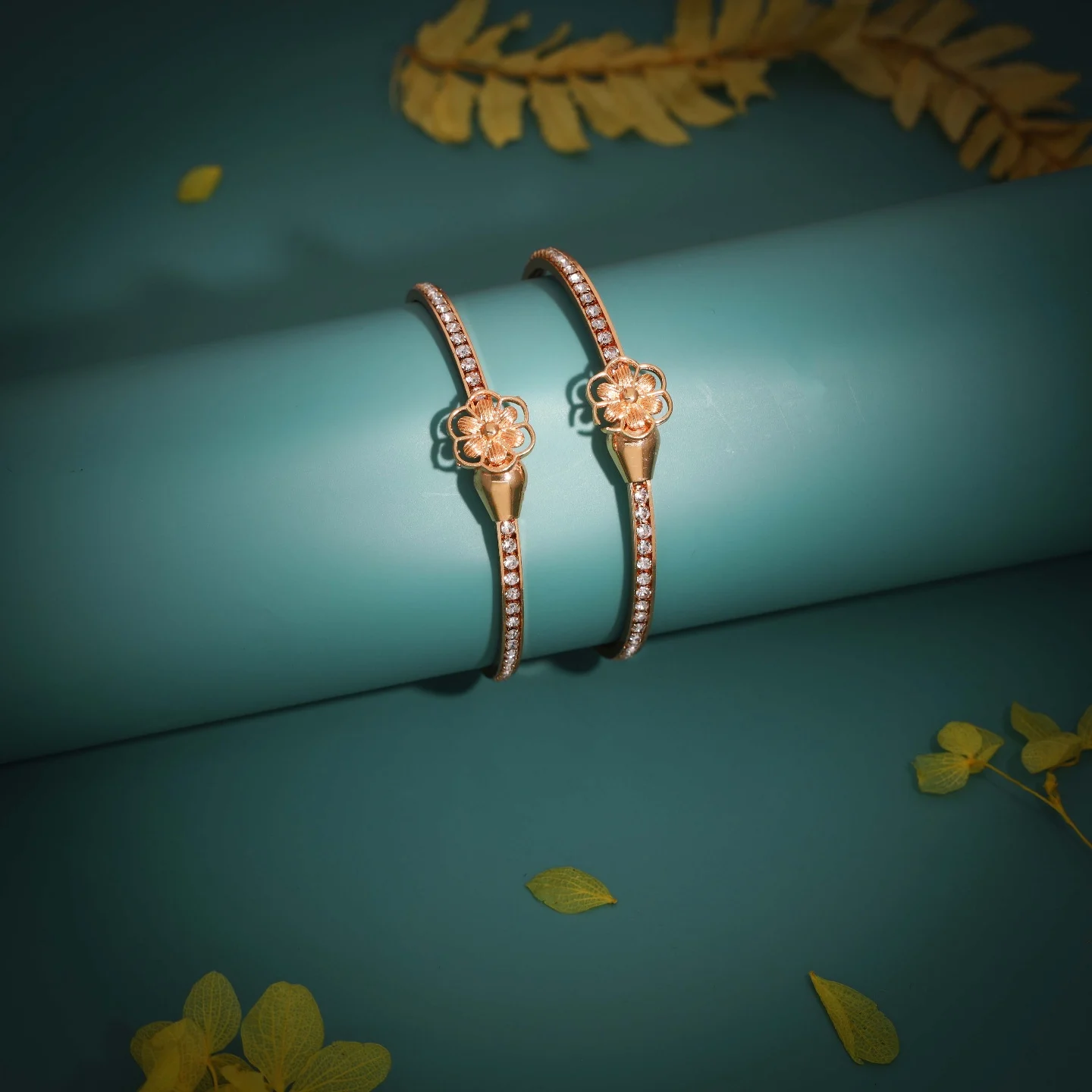 Modern Gold Open Bracelet - Image 5