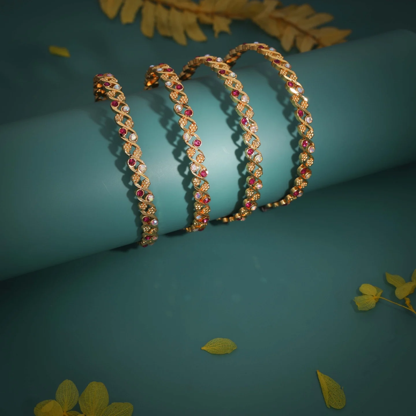 Classic Stone Gold Bangles - Image 7