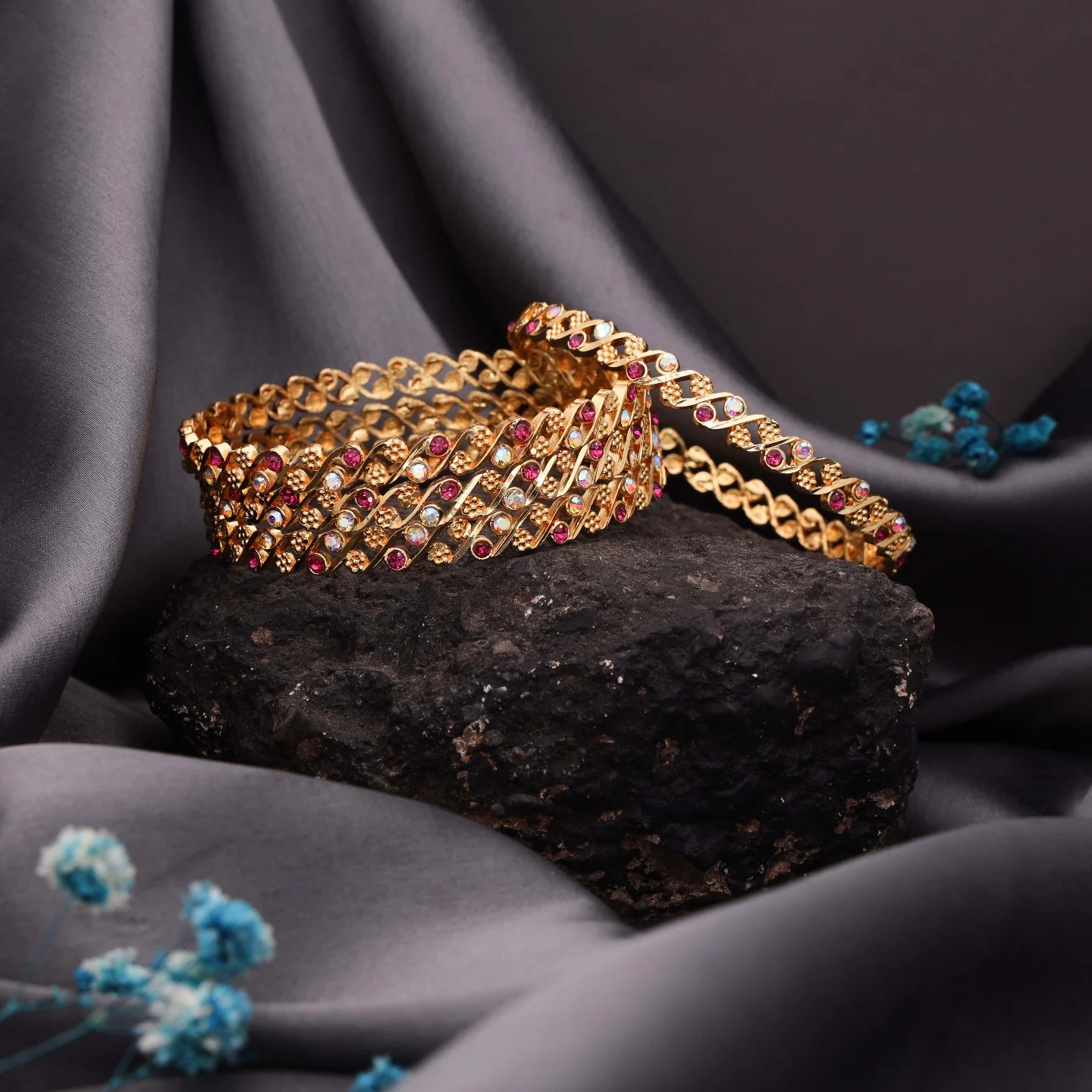 Classic Stone Gold Bangles - Image 5