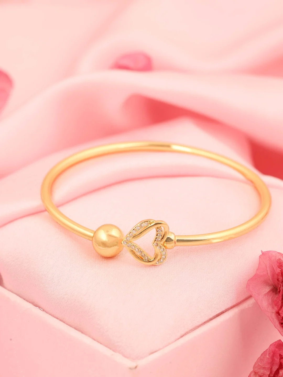 Emerald Charm Gold Bangle - Image 2