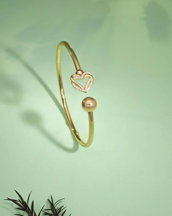 Emerald Charm Gold Bangle