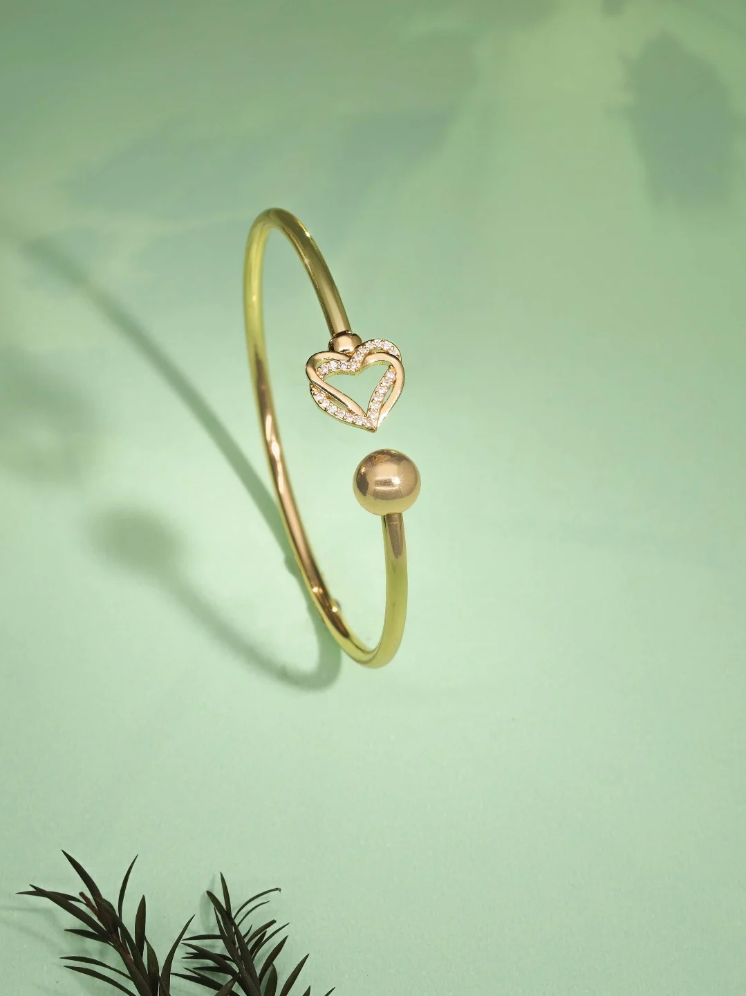 Emerald Charm Gold Bangle