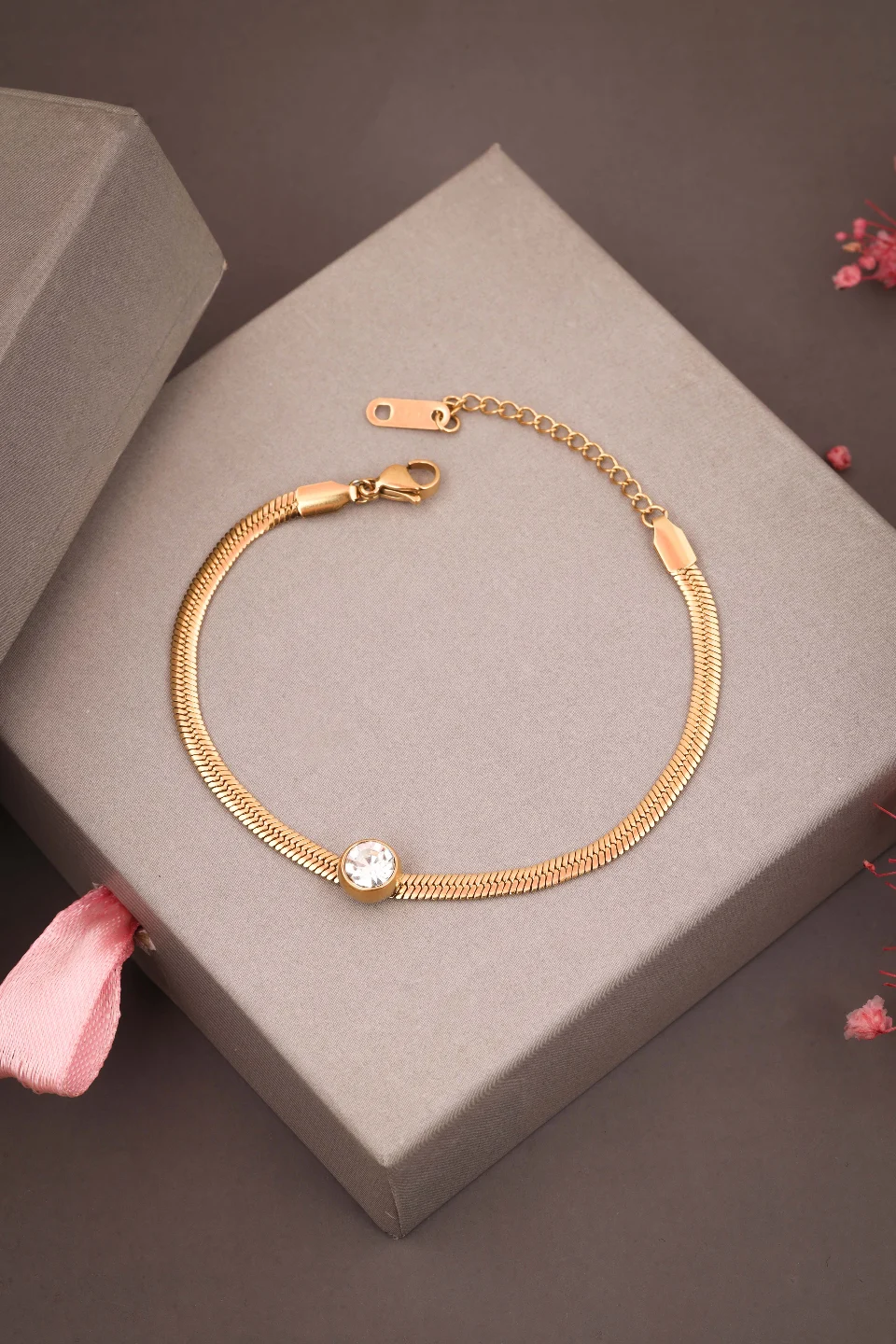Premium Gold Herringbone Bracelet