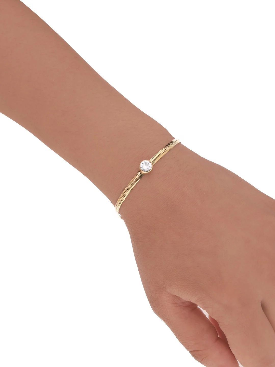 Premium Gold Herringbone Bracelet - Image 3