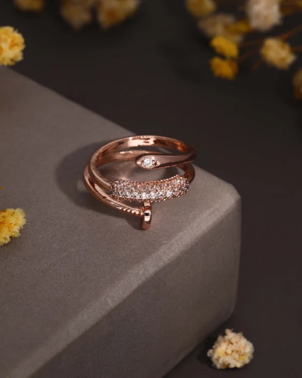 Crystal Leaf Ring