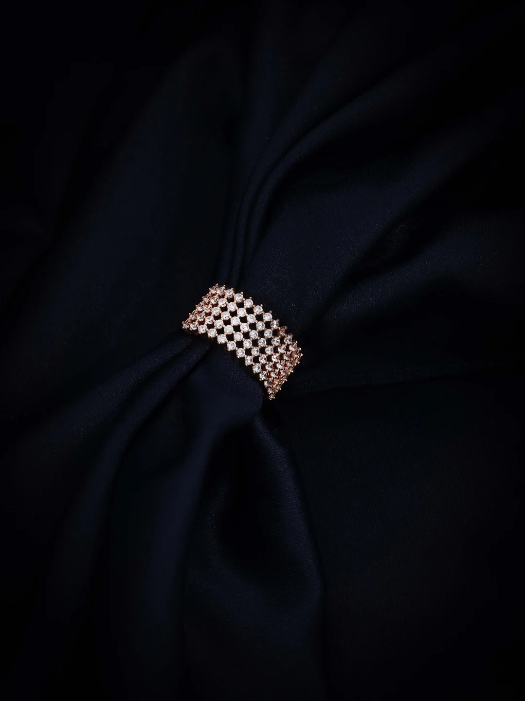 Rose Gold Diamond Look Ring - Image 3