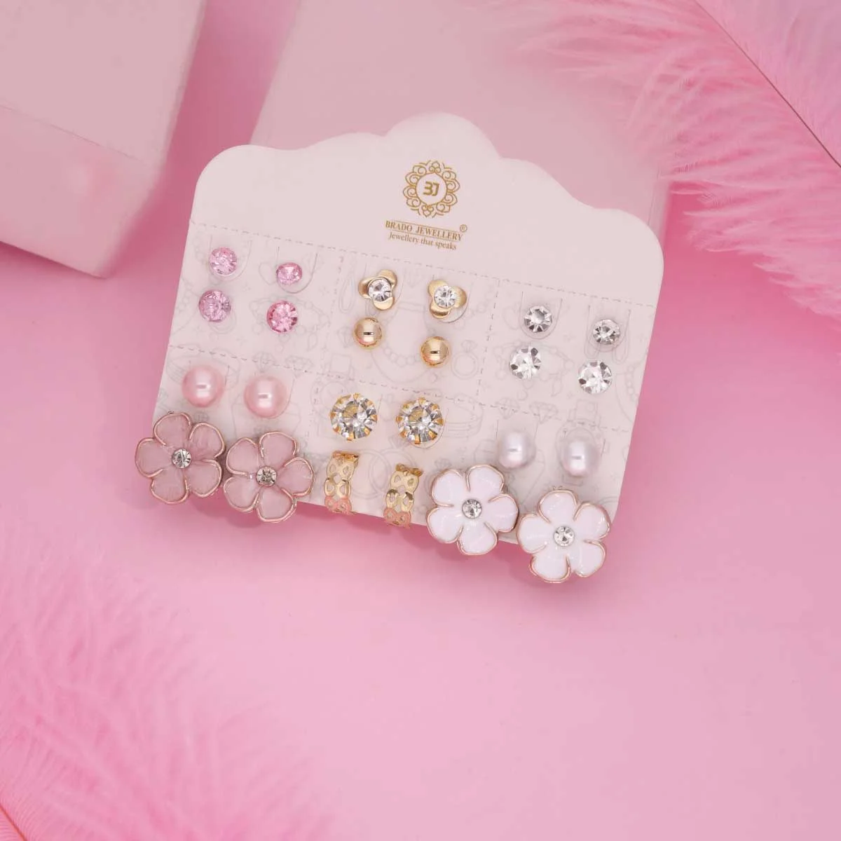 Elegant Multi Design Stud Set - Image 5