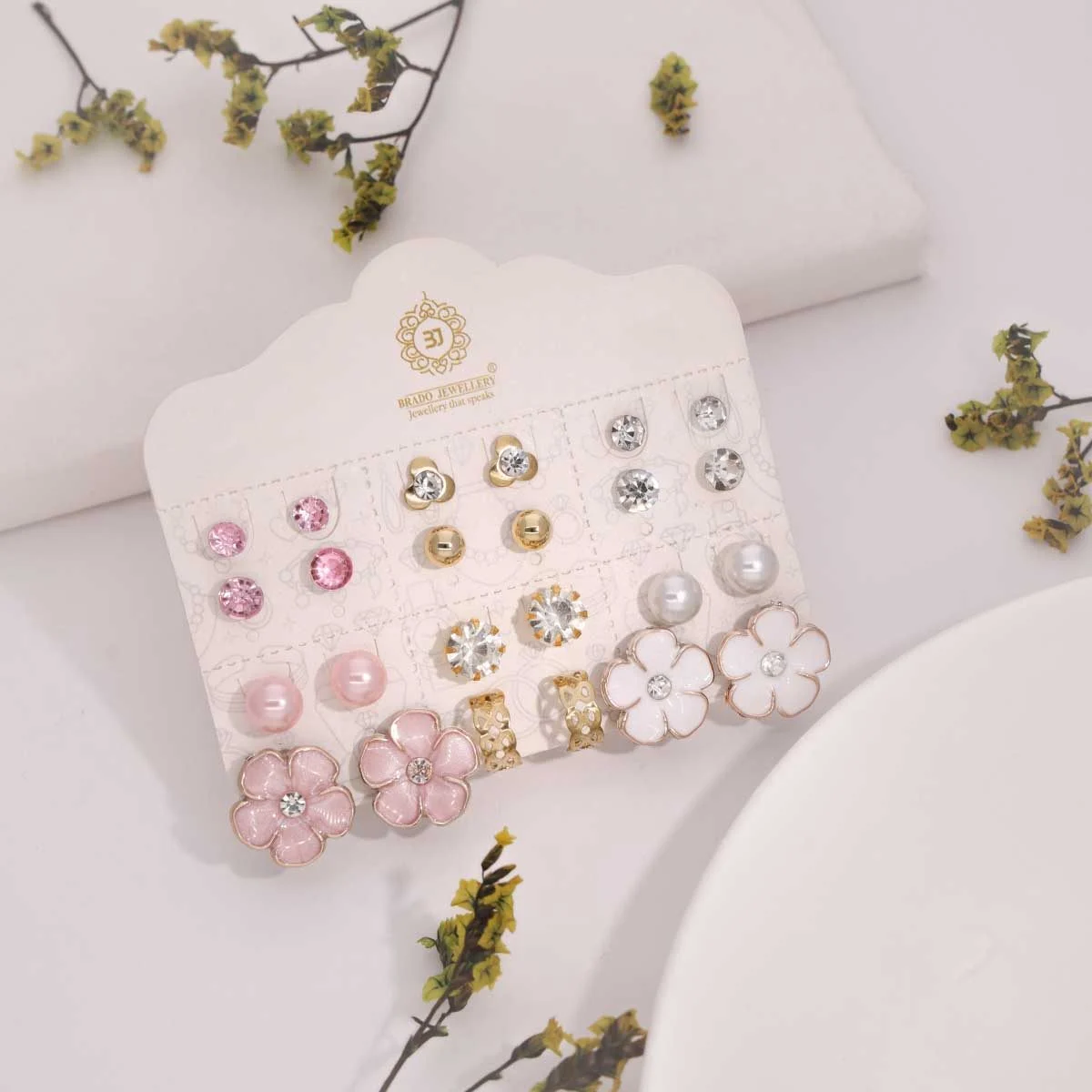 Elegant Multi Design Stud Set - Image 2