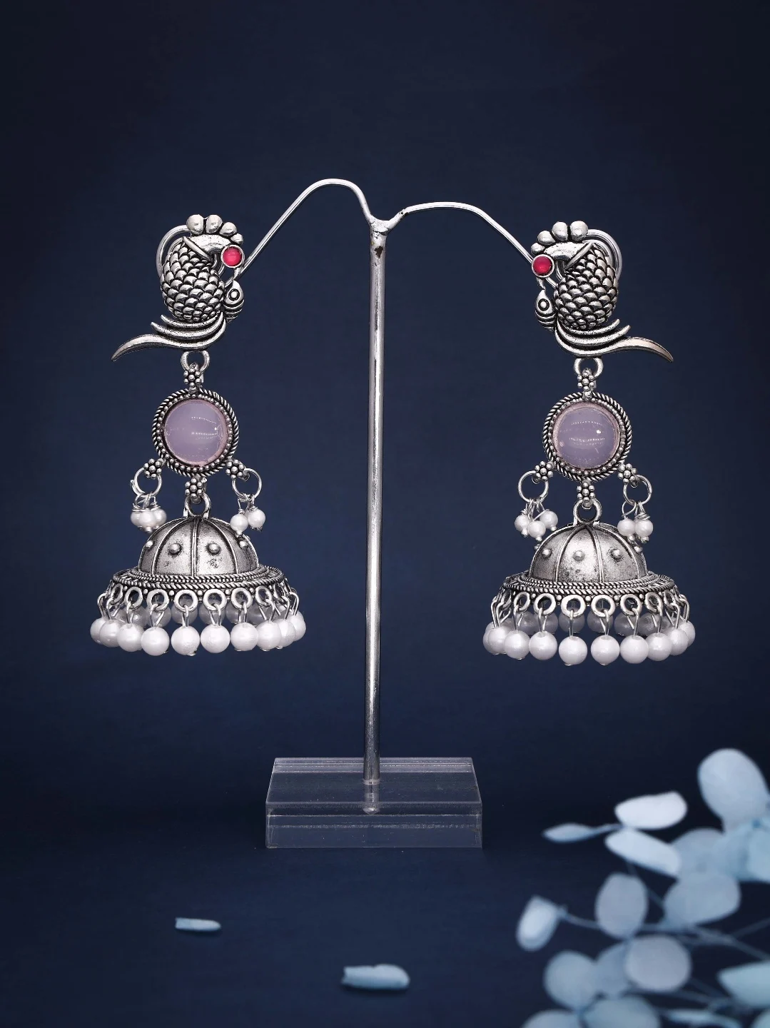 Traditional Silver Jhumka Earrings