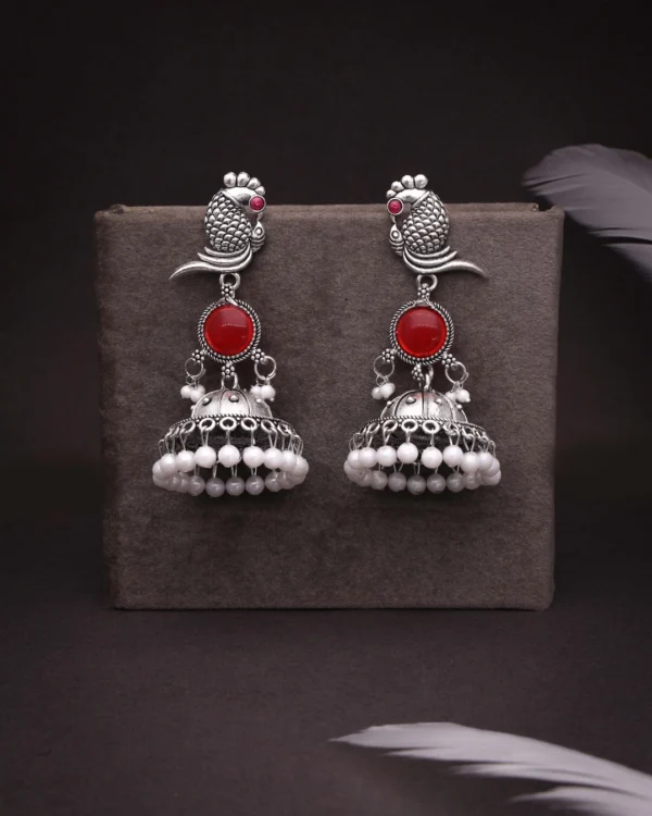 Ethnic Oxidised Jhumkas