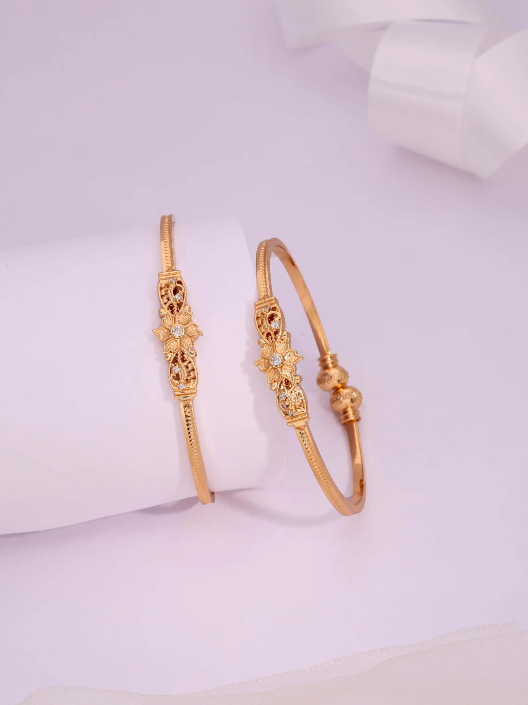 Classic Gold Flower Bangle - Image 3