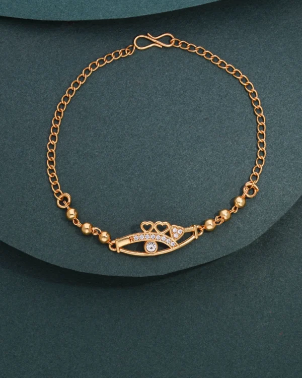 Rose Gold Heart Charm Bracelet