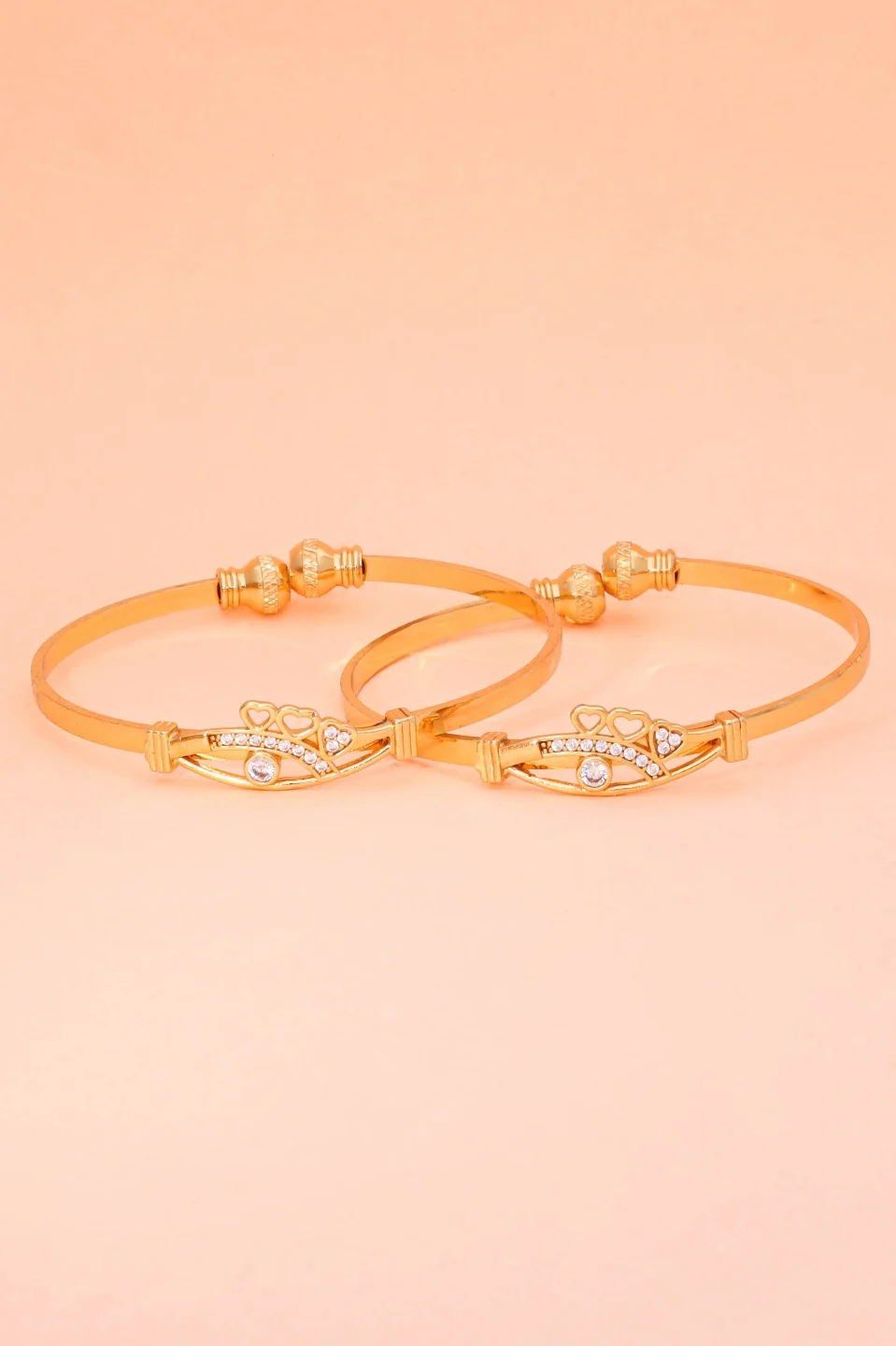 Elegant Crystal Gold Bangle - Image 2