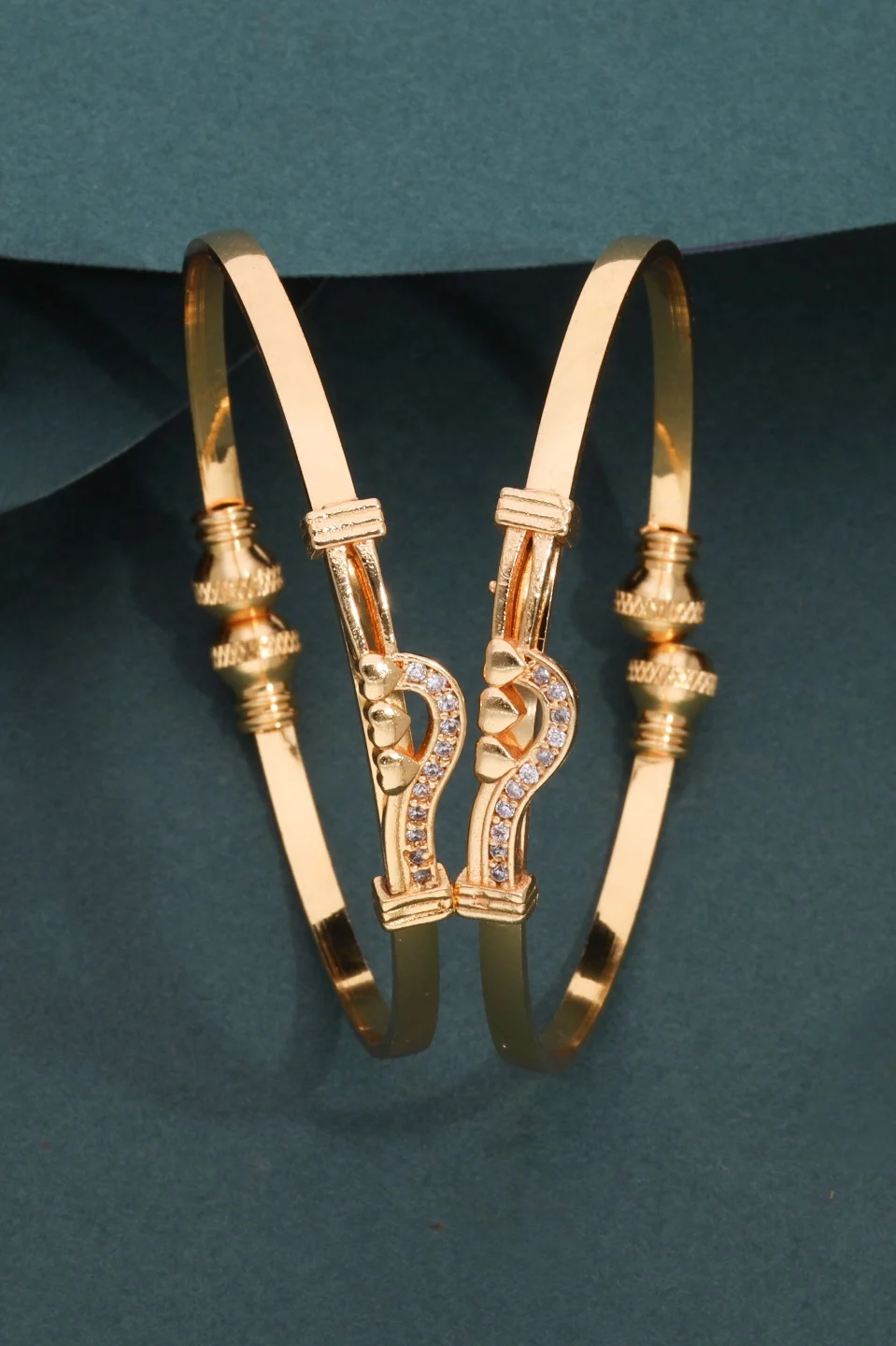 Modern Crystal Gold Bracelet - Image 2