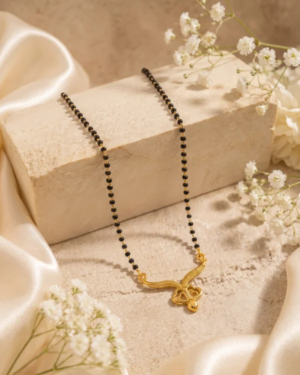 Simple Black Bead Gold Mangalsutra
