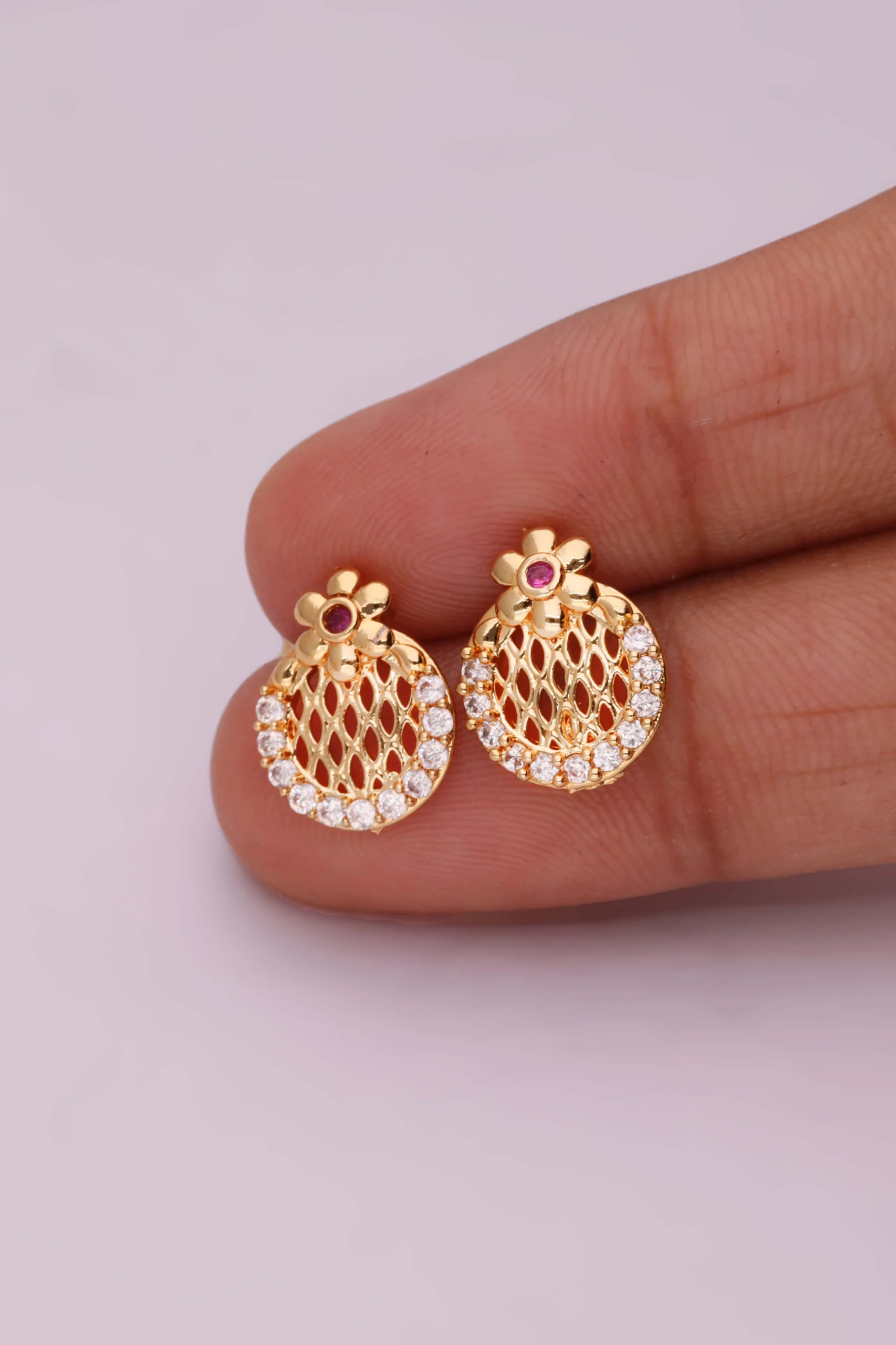 Party Wear Gold Earrings - Image 3