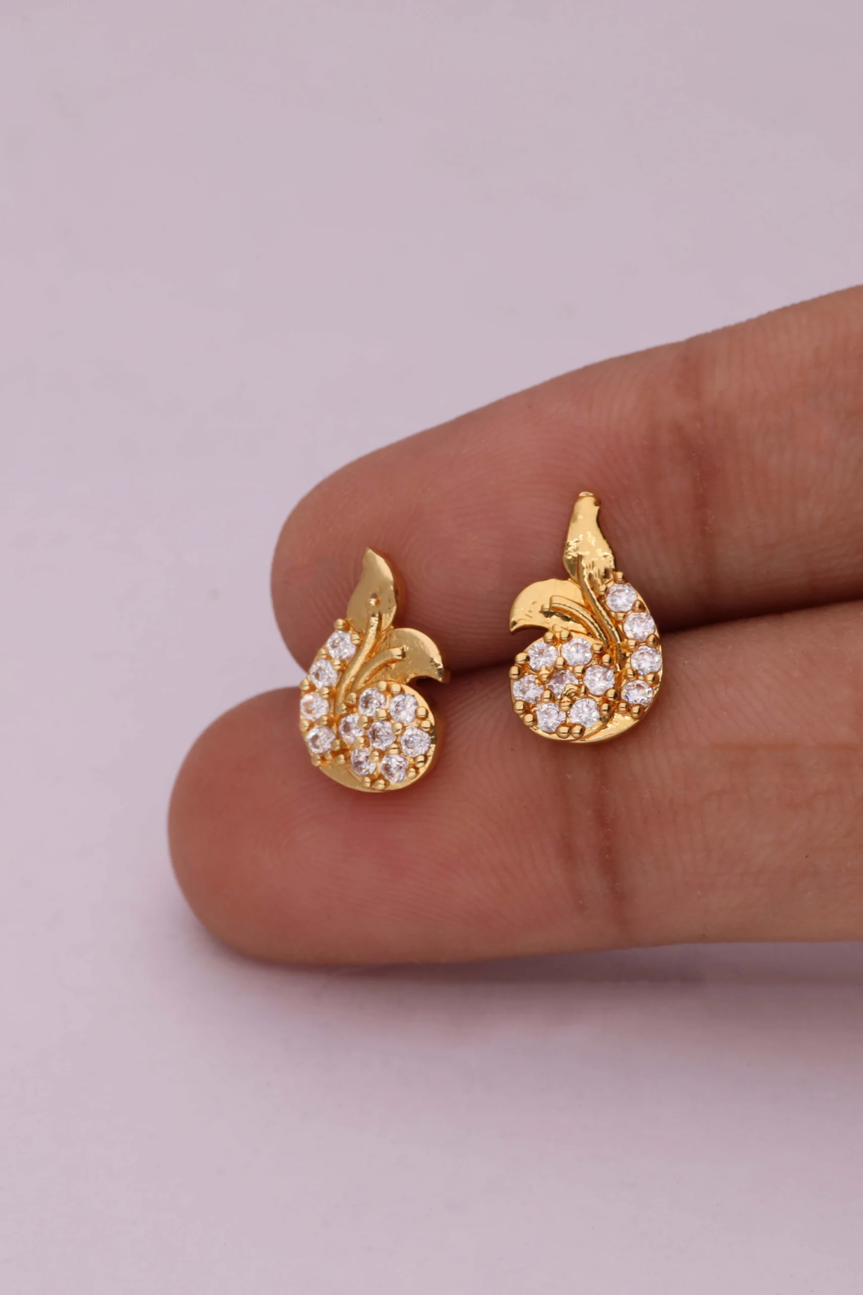 Diamond Look Gold Earrings - Image 3