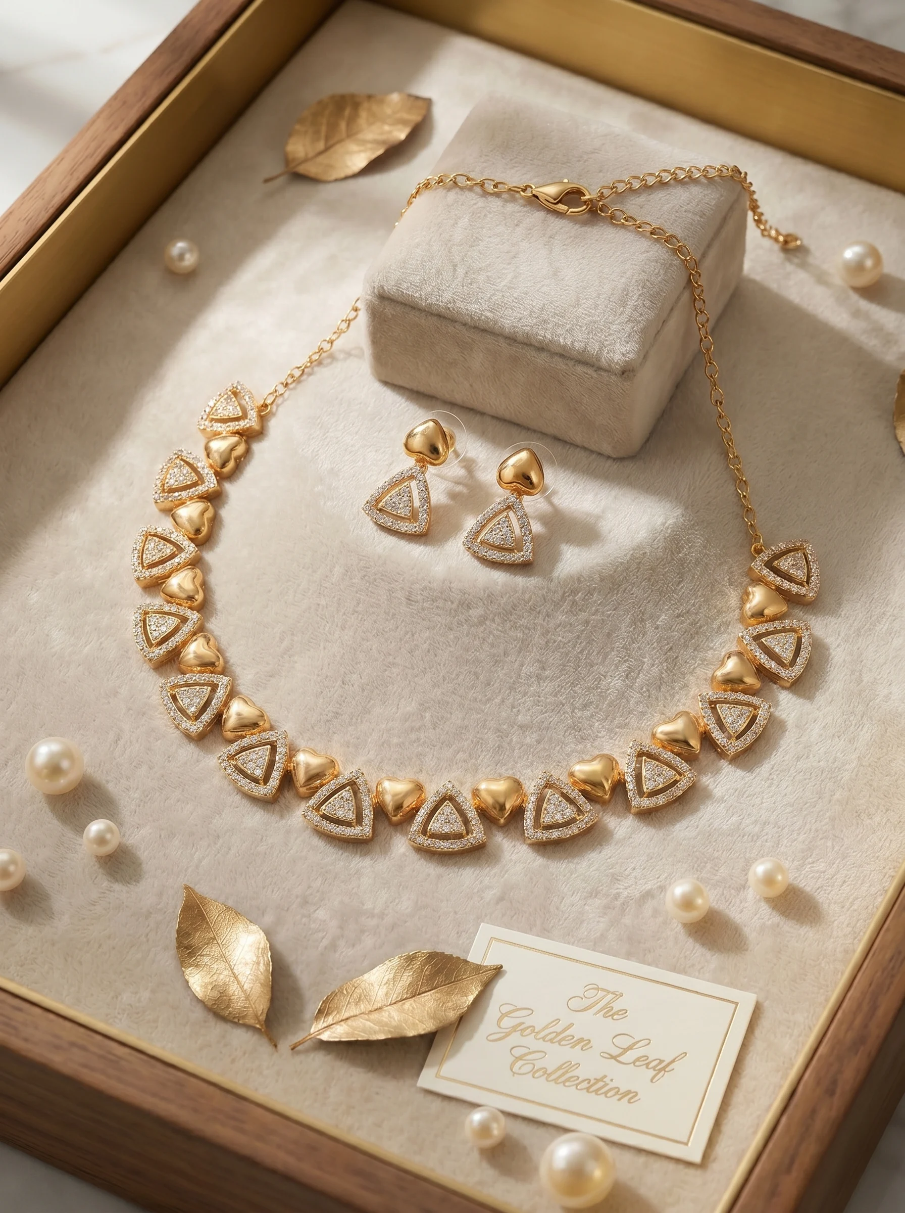 Designer Gold Necklace Set - Image 4