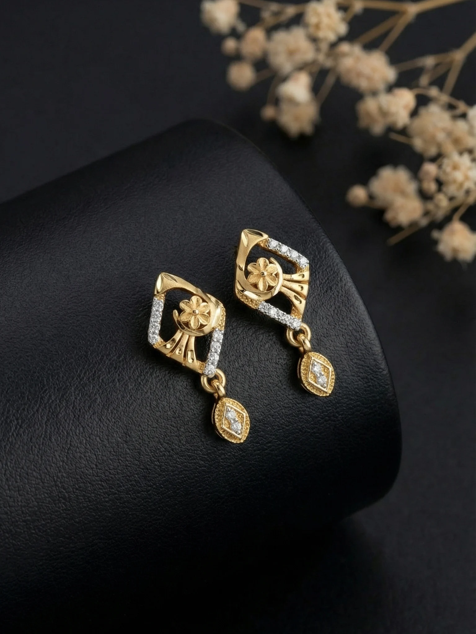 Sparkling Gold Earrings - Image 3