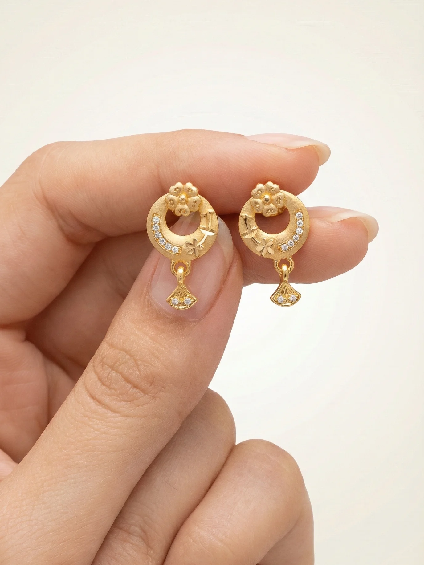 Contemporary Gold Earrings - Image 3