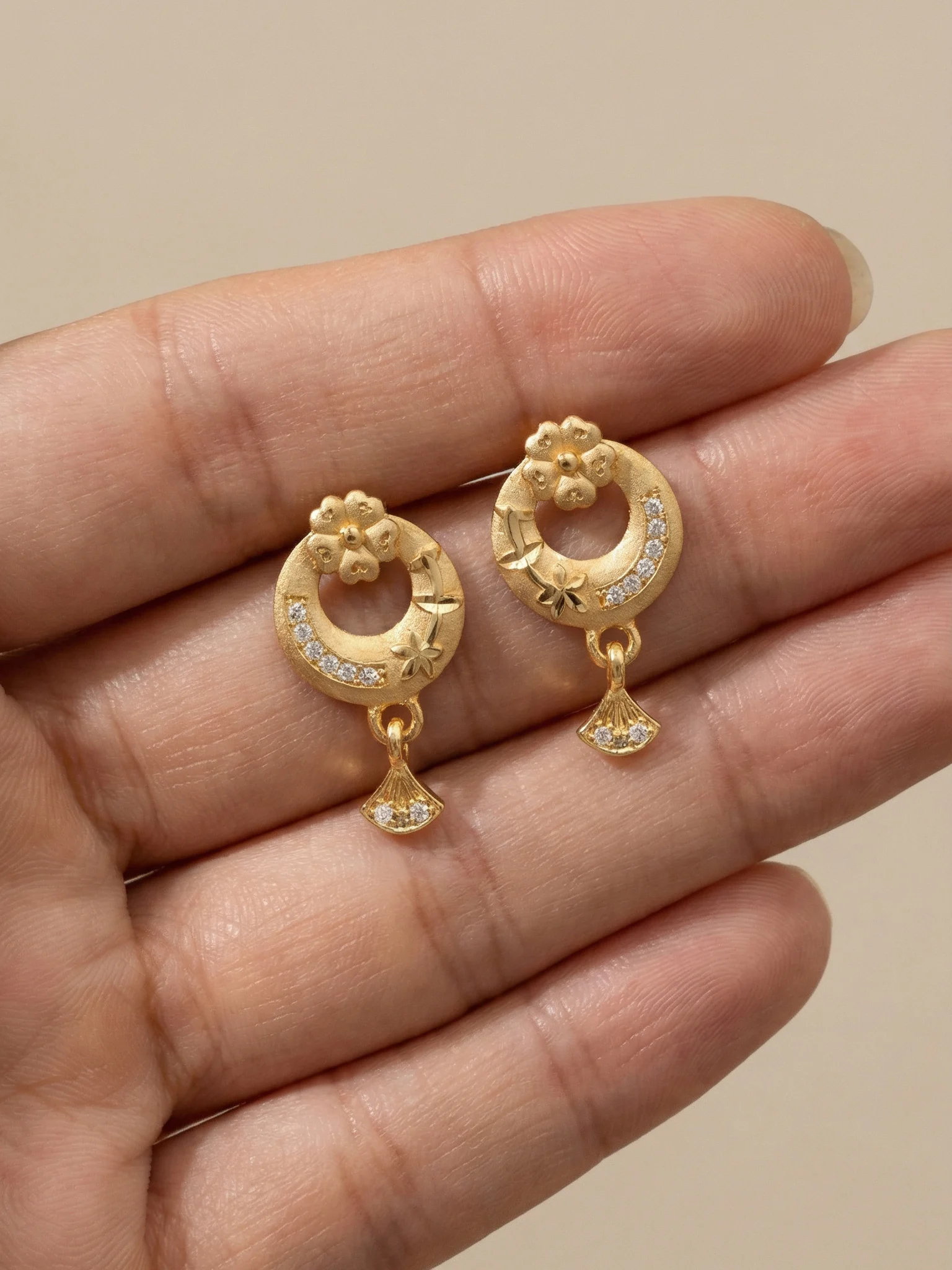 Contemporary Gold Earrings - Image 4