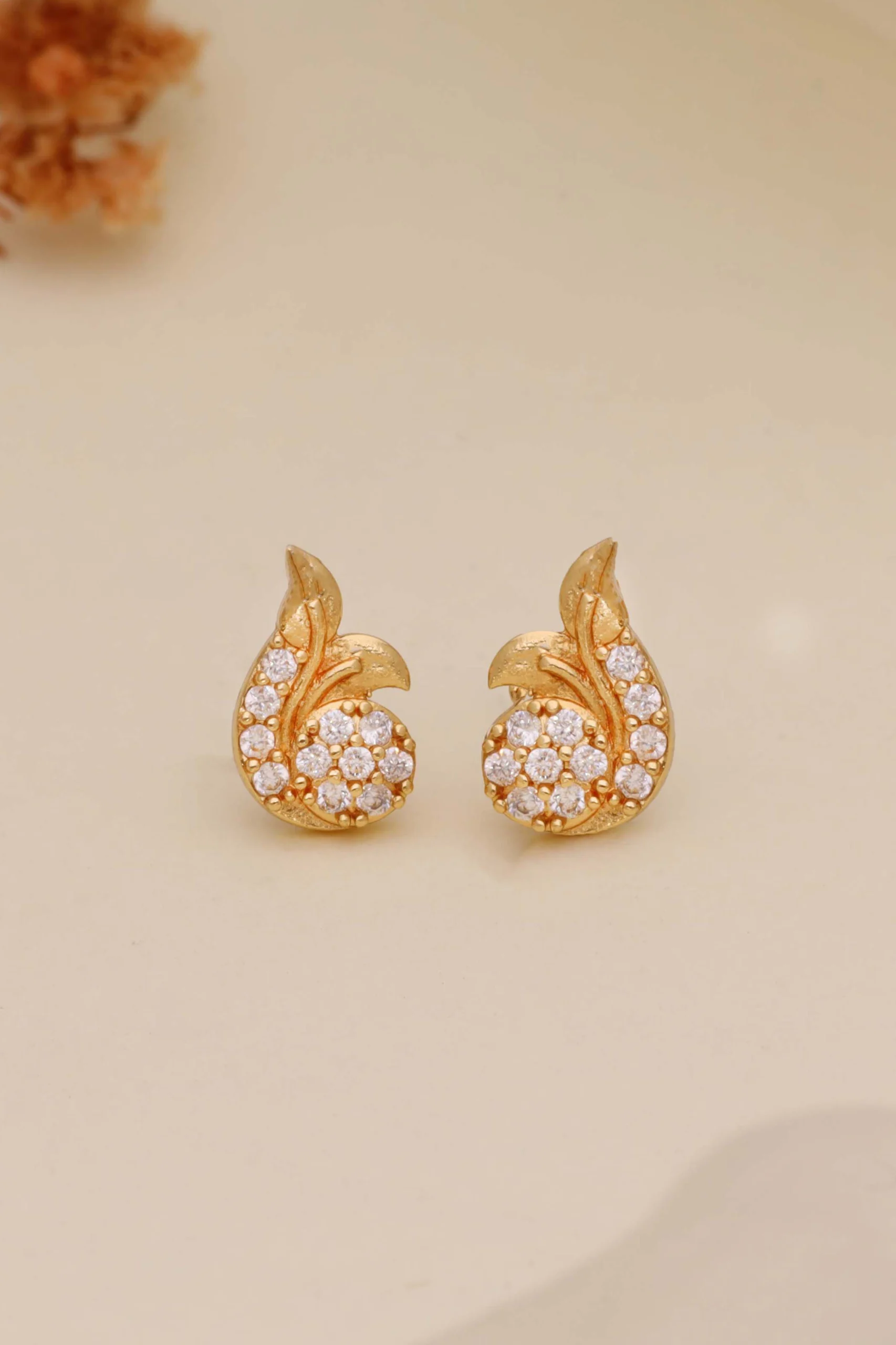 Diamond Look Gold Earrings - Image 5