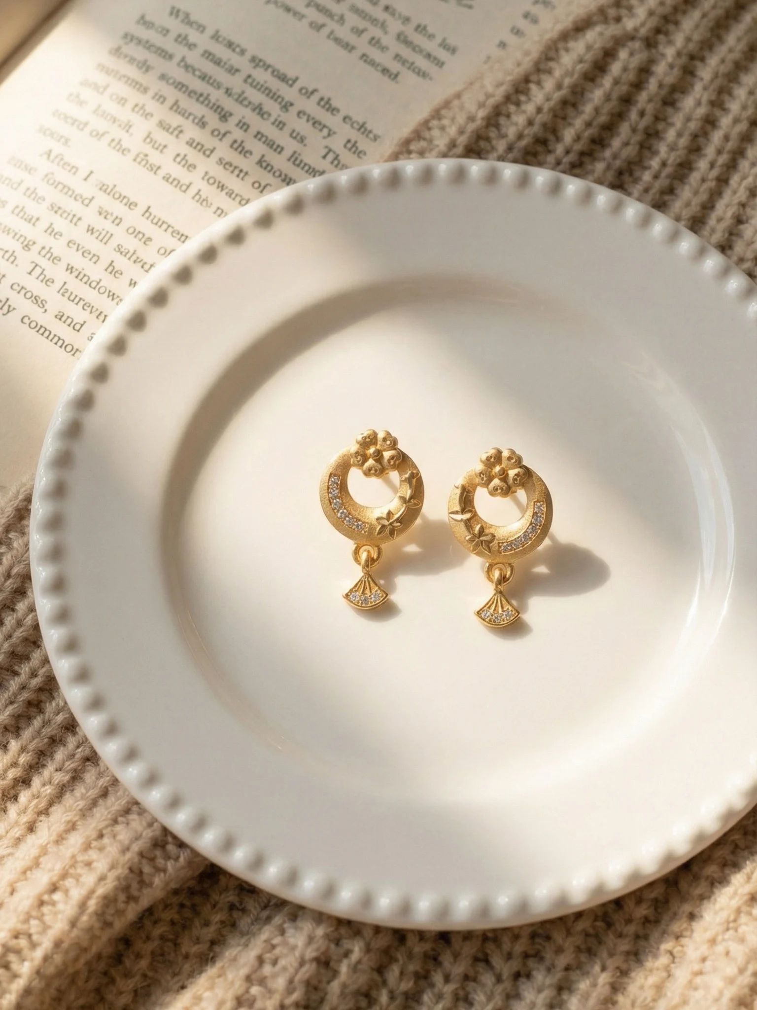 Contemporary Gold Earrings - Image 5