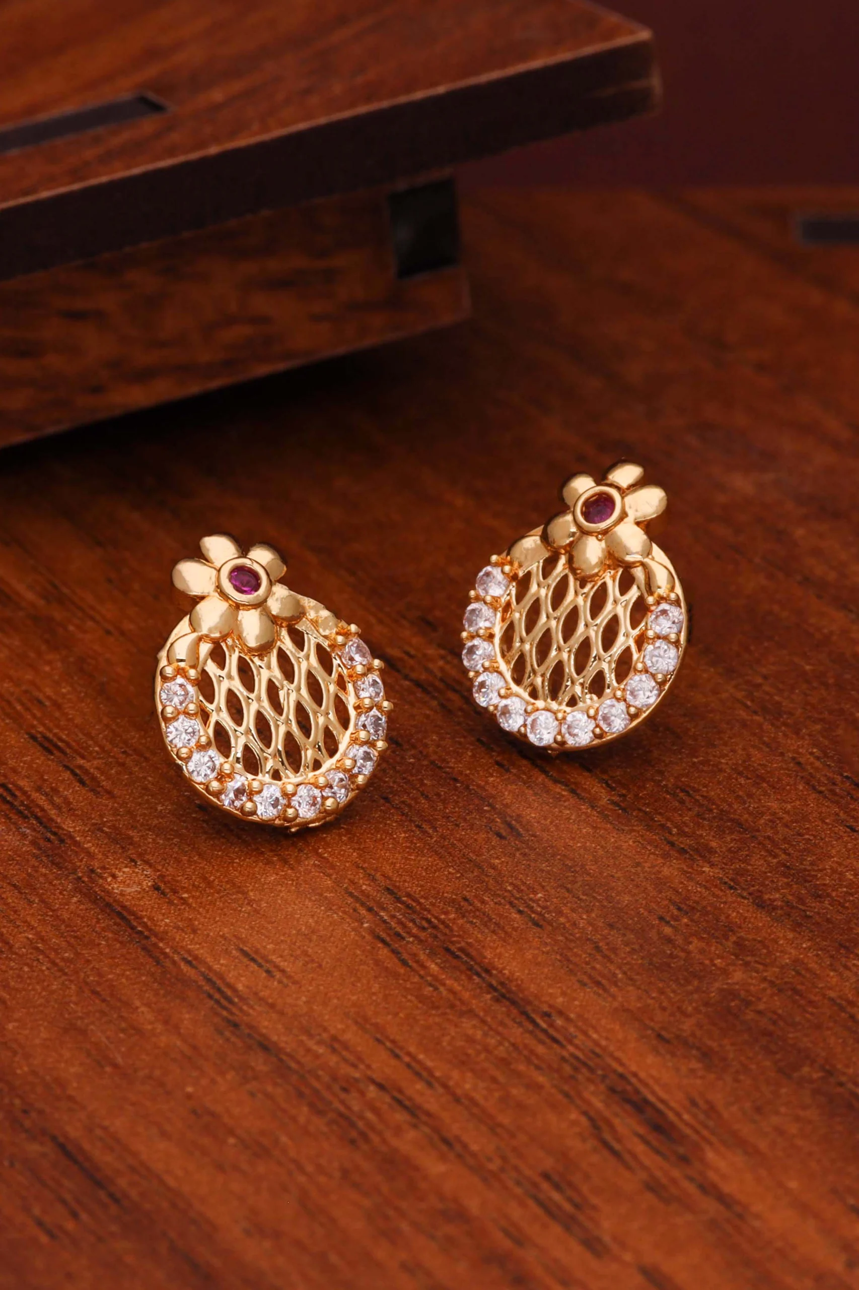 Party Wear Gold Earrings - Image 5