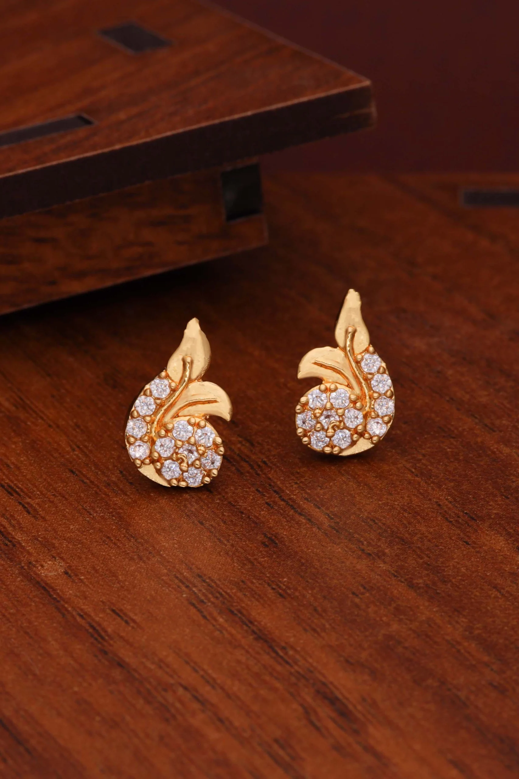 Diamond Look Gold Earrings