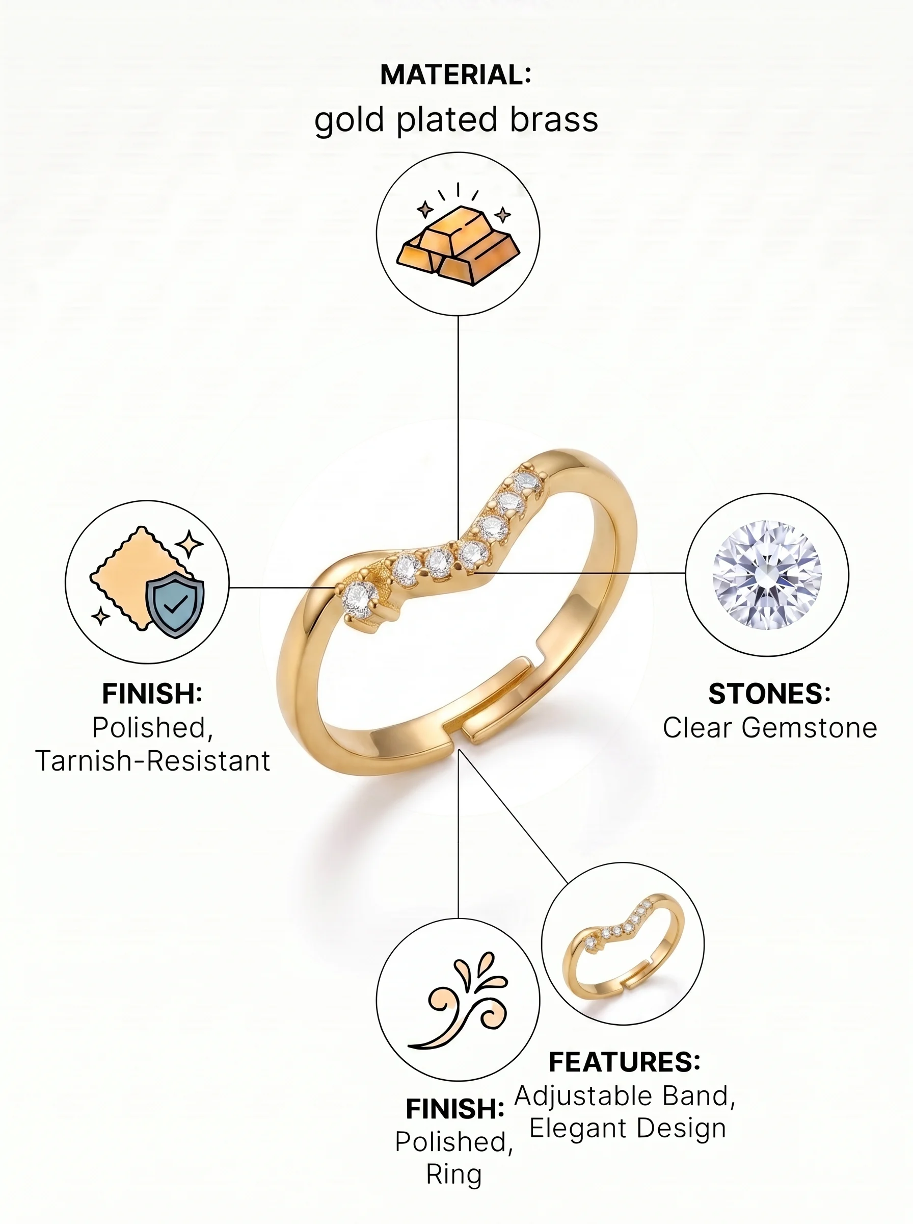 Gold Band Ring - Image 4
