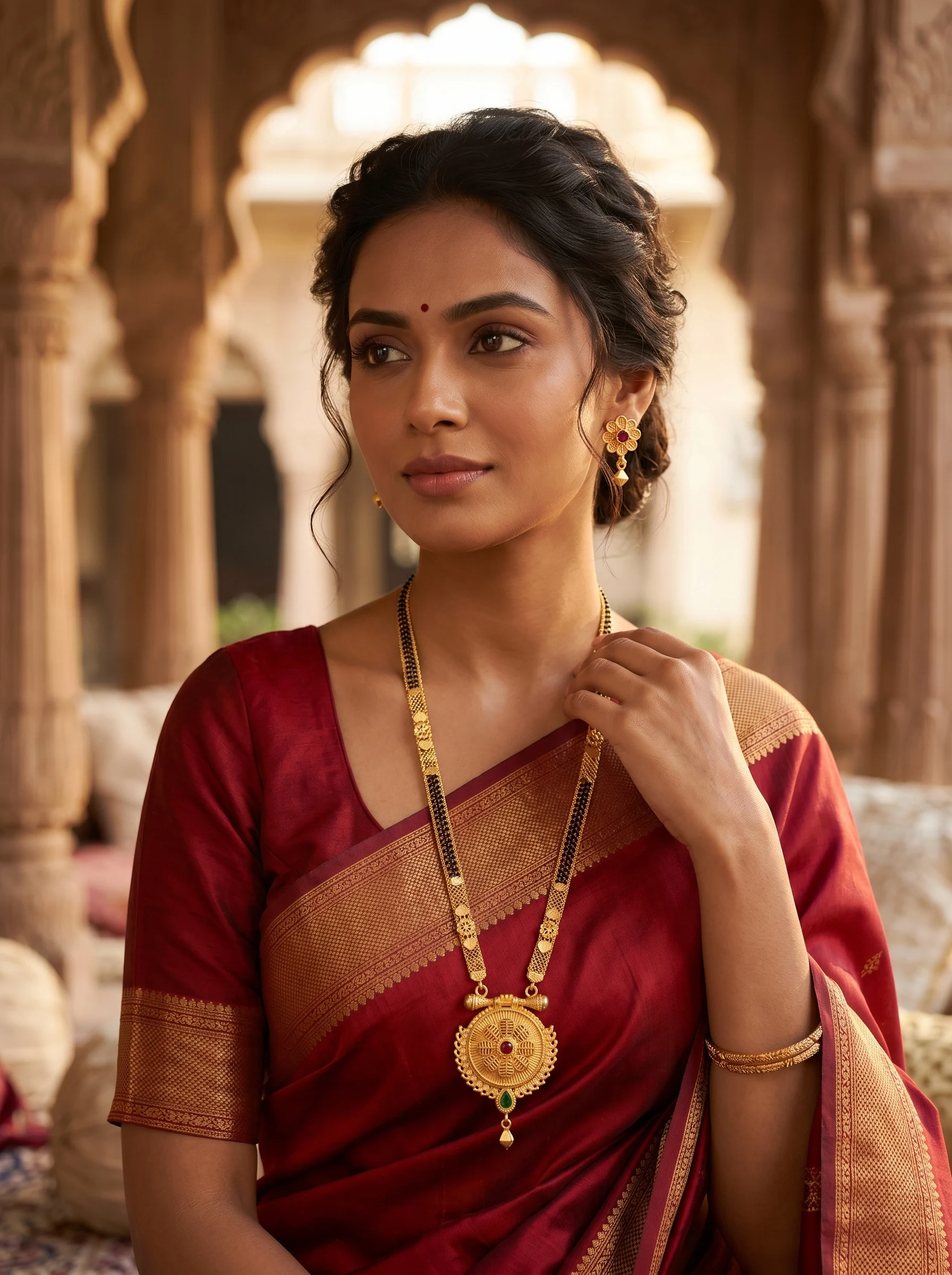 Floral Antique Mangalsutra Set - Image 3