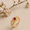 Gold Plated Adjustable Flower Ring