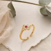 Gold Plated Adjustable Floral Ring