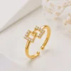Gold Plated Square Adjustable Ring