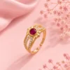 Gold Plated Adjustable Flower Ring