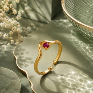 Ruby Wave Adjustable Ring