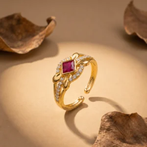 Gold Plated Ruby Stone Ring