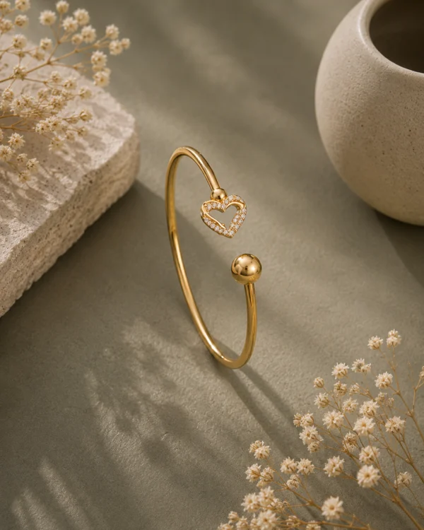 Emerald Charm Gold Bangle