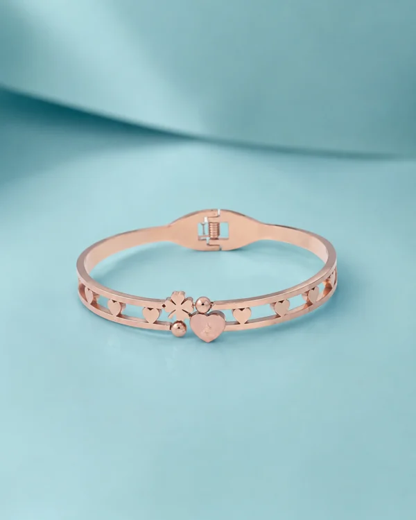 Rose Gold Heart Charm Bracelet