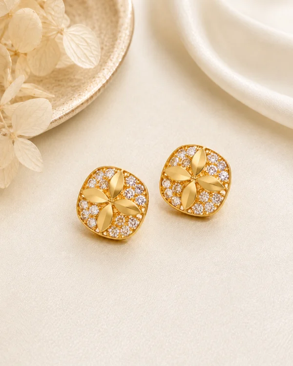 Sparkling Floral Statement Earrings