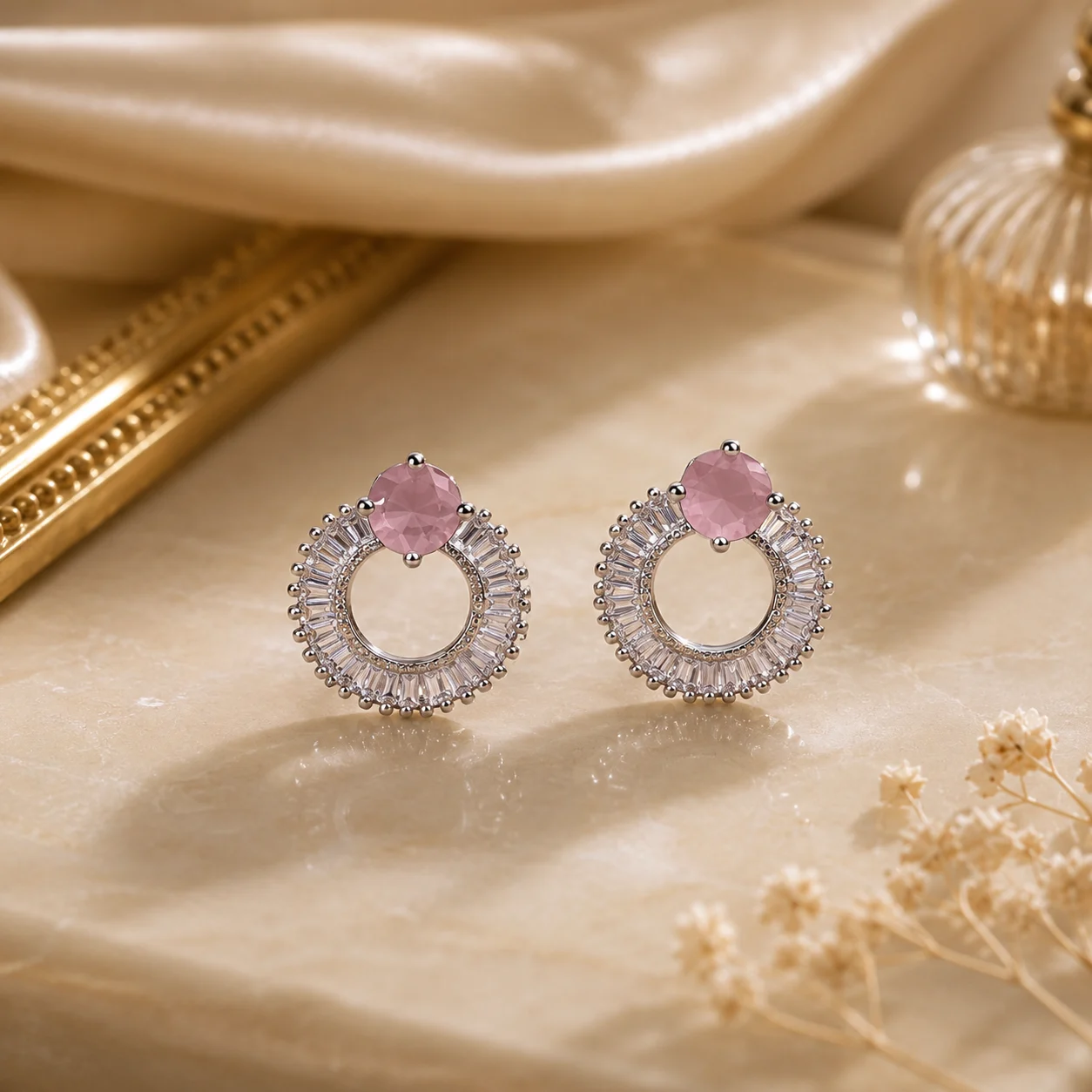 Sparkling Silver Stud Earrings