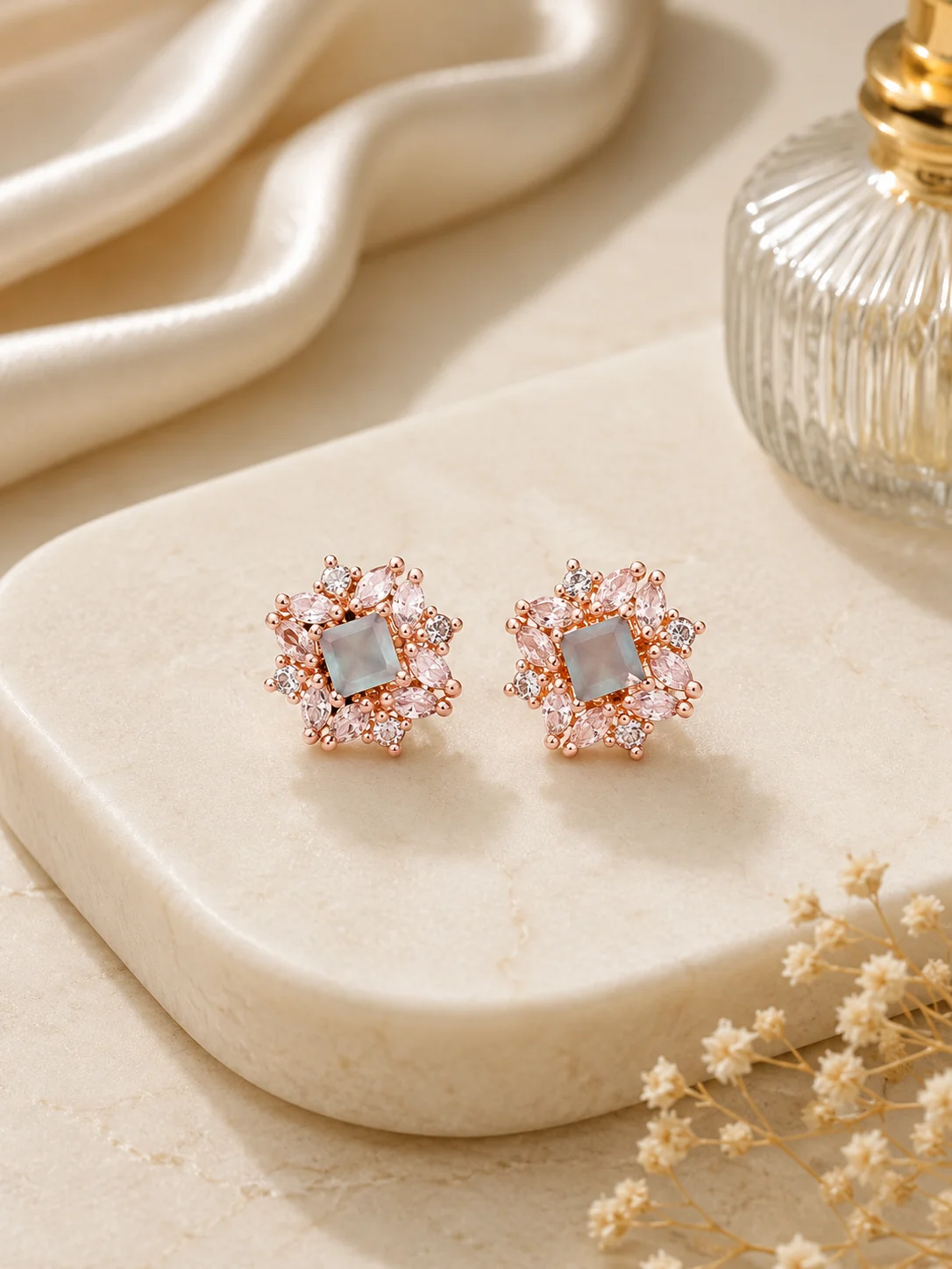 Elegant Diamond Look Earrings