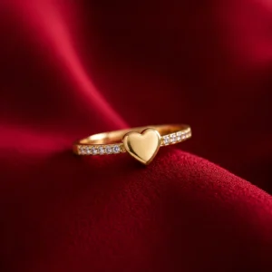 Gold-Tone Heart Open Ring