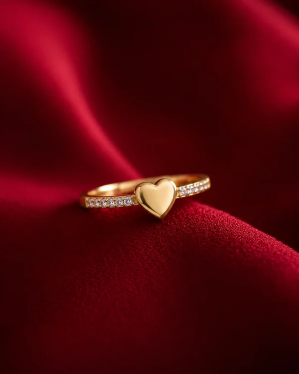 Gold-Tone Heart Open Ring
