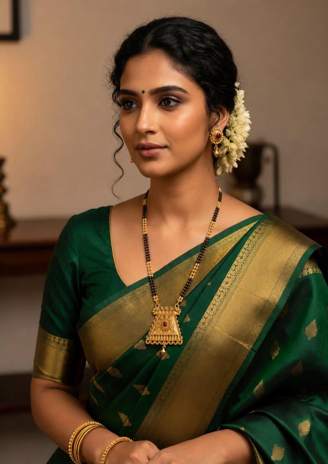 Royal Gold-Plated Designer Mangalsutra Set - Image 3