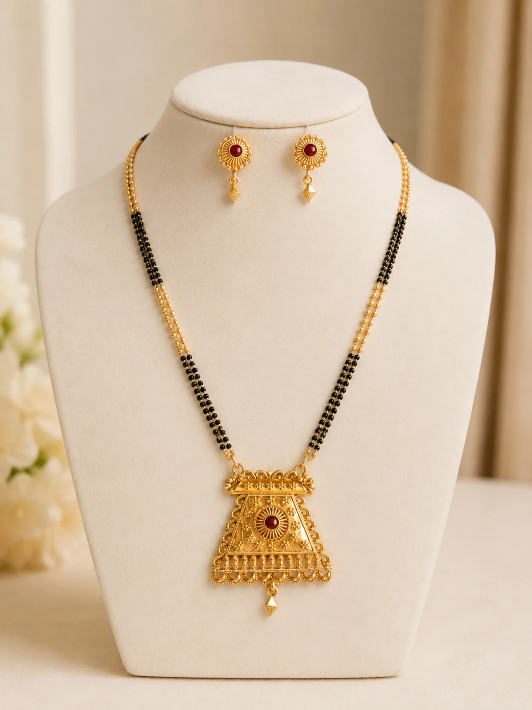 Royal Gold-Plated Designer Mangalsutra Set
