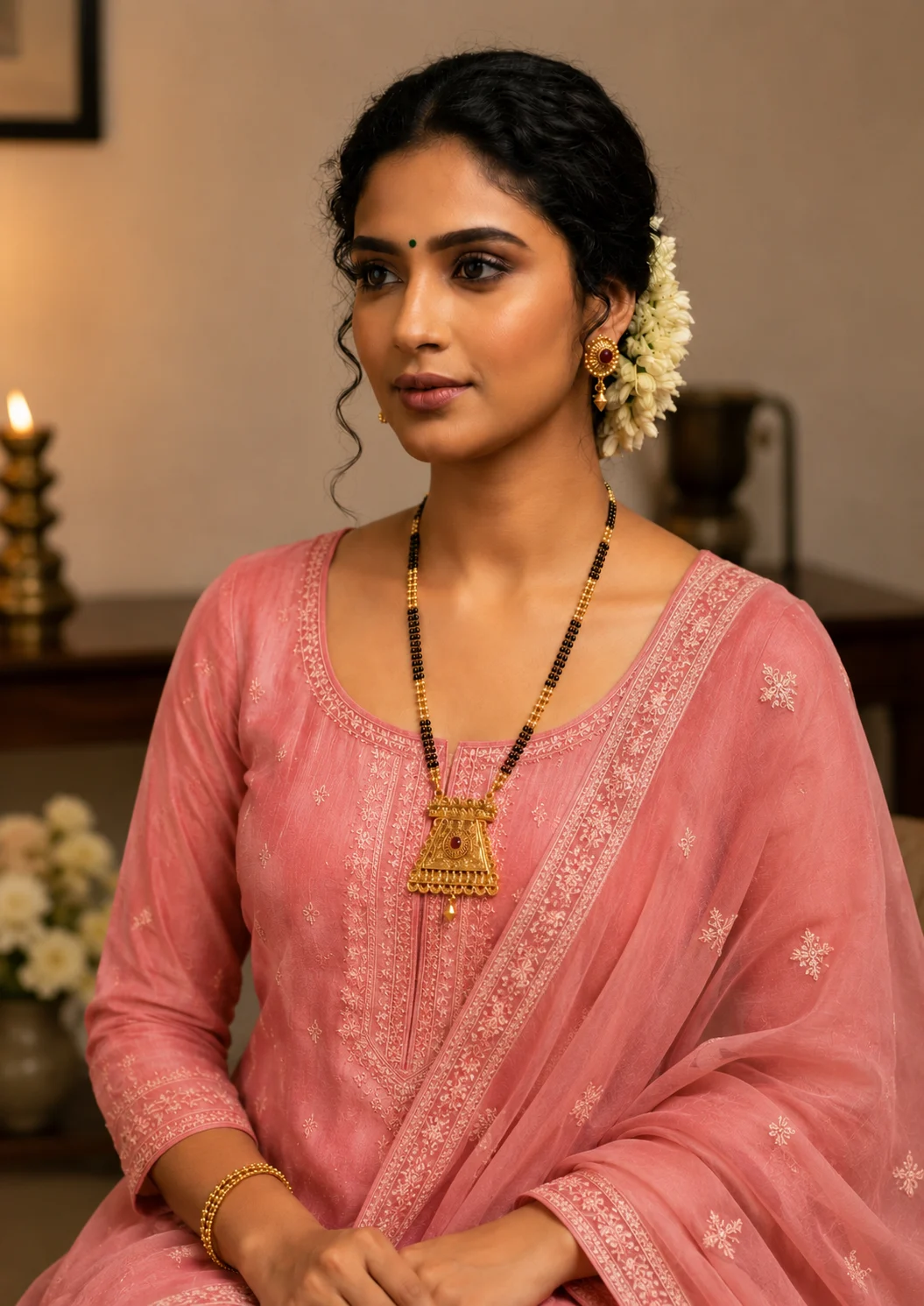 Royal Gold-Plated Designer Mangalsutra Set - Image 5